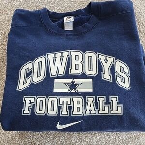 Vtg 90s Nike Pro Line Authentic Dallas Cowboys Sweatshirt Mens XXL Blue NFL USA